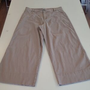 EUC JOIE Neutral Grey/Sand Color Wide Leg Cropped Cotton Blend Pants